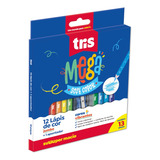 Kit 12 Lápis De Cor Jumbo + 1 Apontador Mega Soft Color Tris
