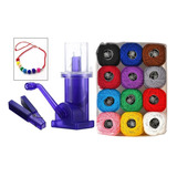 Kit 12 Linha + Máquina Tricotin Tear Rabo De Gato Cordão