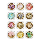 Kit 12 Madre Peróla Fio De Ouro Decoração Gel Unhas