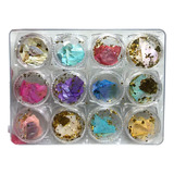 Kit 12 Madre Pérola Unha Encapsulada Gel Decoração Nail Art
