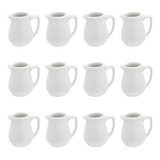 Kit 12 Mini Jarrinhas De Porcelana 60 Ml Mini Leiteira Louça