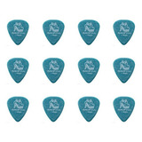 Kit 12 Palheta Azul Guitarra Jim Dunlop Gator Grip 1.14mm