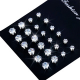 Kit 12 Pares Brincos Conjunto Ponto De Luz Zircônia