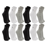 Kit 12 Pares De Meias Cano Médio Lupo Algodão Masculino