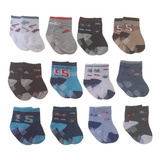 Kit 12 Pares De Meias Infantil Bebê Antiderrapante Unissex