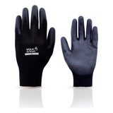 Kit 12 Pares Luva De Segurança Pu Multitato Flextátil Black