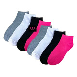 Kit 12 Pares Meia Feminina Cano Curto Soquete Colorido