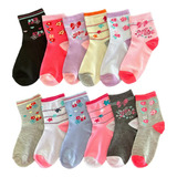 Kit 12 Pares Meias Infantil Feminino Atacado Algodão