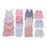 Kit 12 Pçs Bebê Maternidade Verão Short + Body + Camiseta