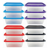 Kit 12 Pote Plastico Com Tampa 1 Litro Bpa Free Micro-ondas