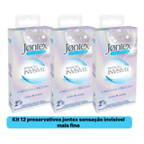 Kit 12 Preservativo Jontex Sensação Invisível Mais Fino 52mm