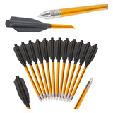 Kit 12 Setas 6,5 Pol Flecha Alumínio P/balestra 50/80 Libras