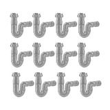Kit 12 Sifão Instala Fácil Fere Pvc Corrugado - Cromado 1683