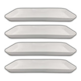 Kit 12 Travessas Retangular Melamina Branca 29,5cm Mma1641