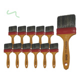 Kit 12 Trincha Pincel 317 Gold Gris 3 Polegadas - Roma