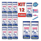 Kit 12 Tubos Pano Umedecido Álcool 70° Coperalcool Bacfree