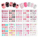 Kit 12 Unhas Postiças Kids Infantil Teen Decoradas Atacado