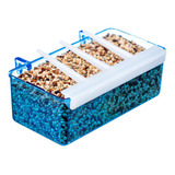 Kit 12 Unidades - Comedouro Com Grade - Azul