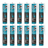 Kit 12 Veda Calhas Rufos Silicone Adesivo Selante 400g Cinza