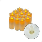 Kit 12 Velas De Led 10cm Decorativa Efeito Realista Bateria