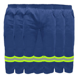 Kit 14 Calças De Uniforme Brim Pesado - Com Faixa Refletiva