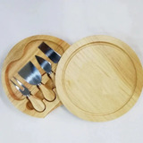 Kit 14 Conjunto P/ Queijos Em Bambu E Aço Inox C/ 4 Peças