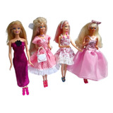 Kit 14 Pçs Vestido Sapatos E Acessórios Para Boneca De Moda 