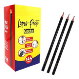 Kit 144 Lápis Preto Grafite Escolar Formato Hexagonal Gatte 