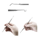 Kit 15 Aplicador Inox Colocador De Elástico Borrachinha