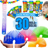 Kit 15 Bolha De Sabão 15 Mola Maluca Lembrancinha Promoção