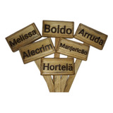 Kit 15 Mini Placas Identificação Hortas E Jardins Em Madeira