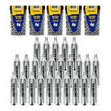 Kit 1500un Esfera Aço Rossi + 25un Gás Co2 Airgun Cal. 4,5mm
