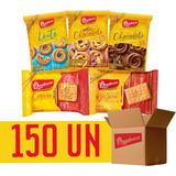 Kit 150un Biscoitos Em Sache Sabores Sortidos Bauducco