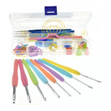 Kit 16 Agulhas De Crochê Com Acessórios E Case