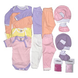 Kit 16 Peças Roupa De Bebê Enxoval Menino Menina Algodão