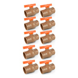 Kit 16 Registros Esfera Soldável Pvc 32mm ( 1 ) Marrom Cola