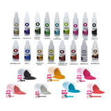 Kit 17 Gel Corante Comestivel 7 Glitter Novas Cores P Bolos