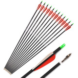 Kit 18 Flechas 80cm Fibra De Carbono P Arco Composto Recurvo