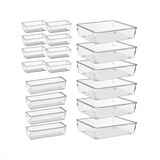 Kit 18 Organizador Multiuso Modular Gavetas Acrílico Cristal
