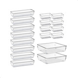 Kit 18 Organizador Multiuso Modular Gavetas Acrílico Retan