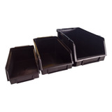 Kit 18 Pçs Gaveteiro Prateleira Preto 6 Pçs Cada Nº 3, 4 E 5