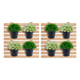 Kit 2 - Painel Vertical Madeira Maciça Para Flores 70 X 70cm