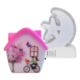 Kit 2 Abajur Tomada Infantil Quarto Luz Noturn Led Luminaria