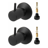 Kit 2 Acabamento Registro Preto Metal C90 C/ Conversor Docol