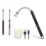 Kit 2 Acendedor Automatico Velas Fogão Usb Flexível 