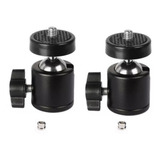 Kit 2 Adaptador Ballhead Tripe Ring Light Pedestal 1/4 E 3/8