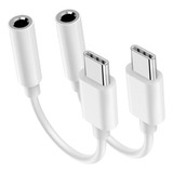 Kit 2 Adaptador Tipo-c Para P2 Fone De Ouvido Universal Dac