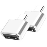 Kit 2 Adaptador Usb V8 2.0 Transfere Foto Dado Usbc 3.1 Otg Cor Branco