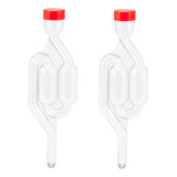 Kit 2 Airlock Válvula Tipo S Tampa Sem Anel Vedante Vinho