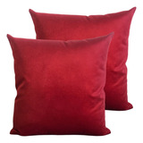 Kit 2 Almofadas Decorativas Sued Lisas Com Enchimentos 45x45